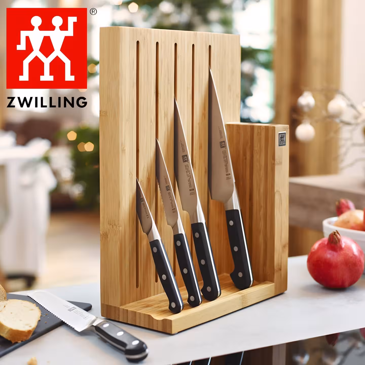سرویس چاقو زولینگ فوق حرفهای 6 پارچه با استند بامبو مگنتی برند ZWILLING مدل Zwilling pro knife block