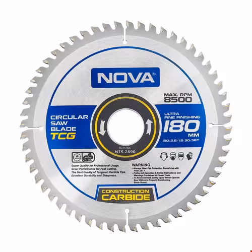 تیغ اره الماسه MDF بر 180 میلیمتری نووا  2690