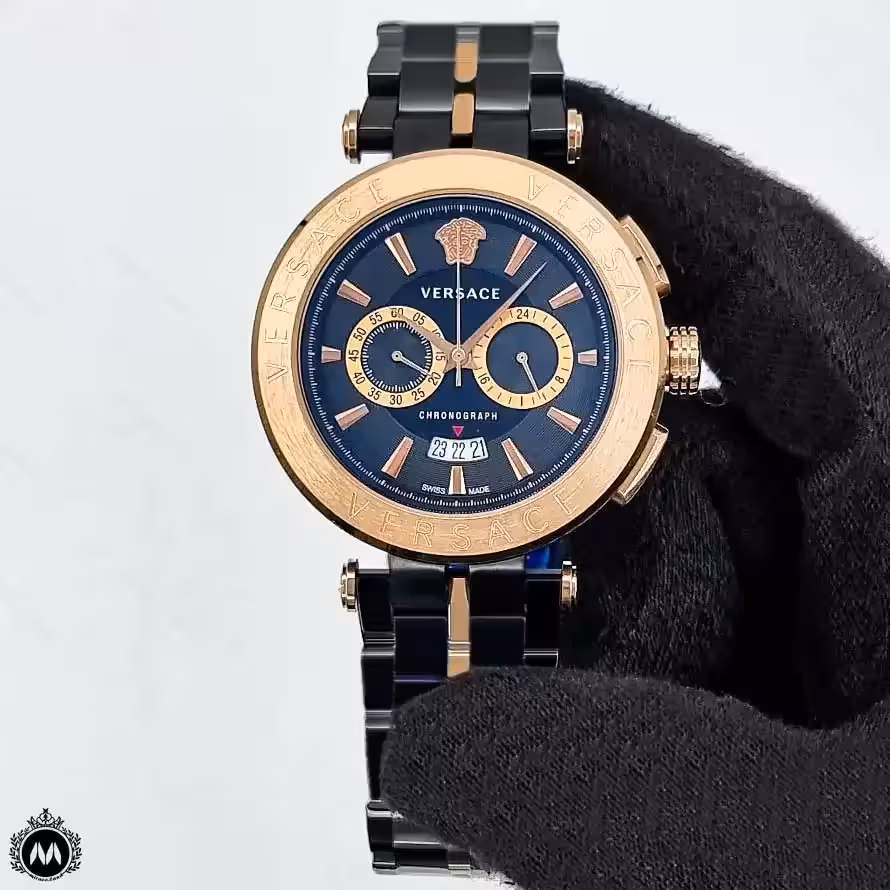 ساعت مچی ورساچه مردانه بند فلزی مشکی Versace V8678G