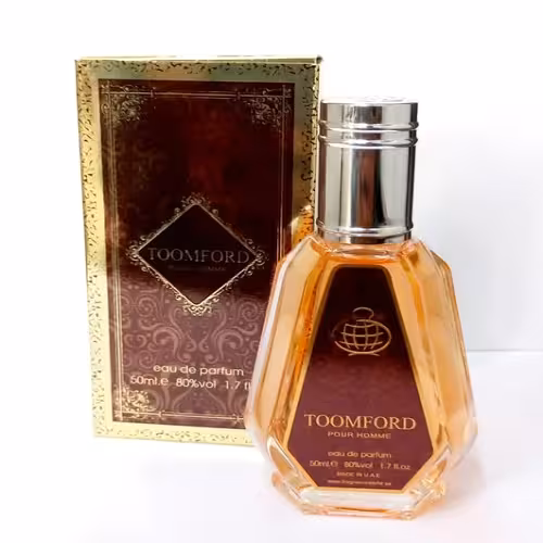 عطر ادکلن مردانه تام فورد پور هوم چرمی فرگرانس ورلد | TOOMFORD Pour Homme حجم 50 میل(شرکتی)
