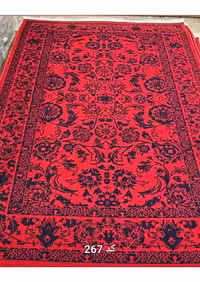 گلیم فرش ماشینی 400 شانه رنگ لاکی بی سی اف کاشان-کد 267
