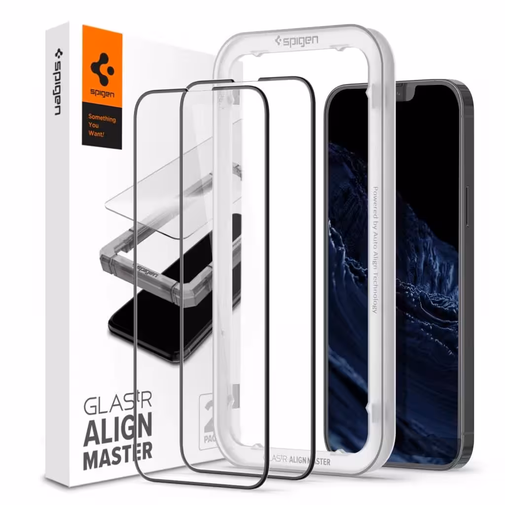 گلس اسپیگن آیفون 13 پرو مکس Spigen tR Align Master Glass iPhone 13 Pro Max
