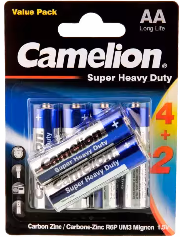 قیمت باتری قلمی CAMELION مدل Super Heavy Duty 4 2R6PBS-BP پک 6 عددی