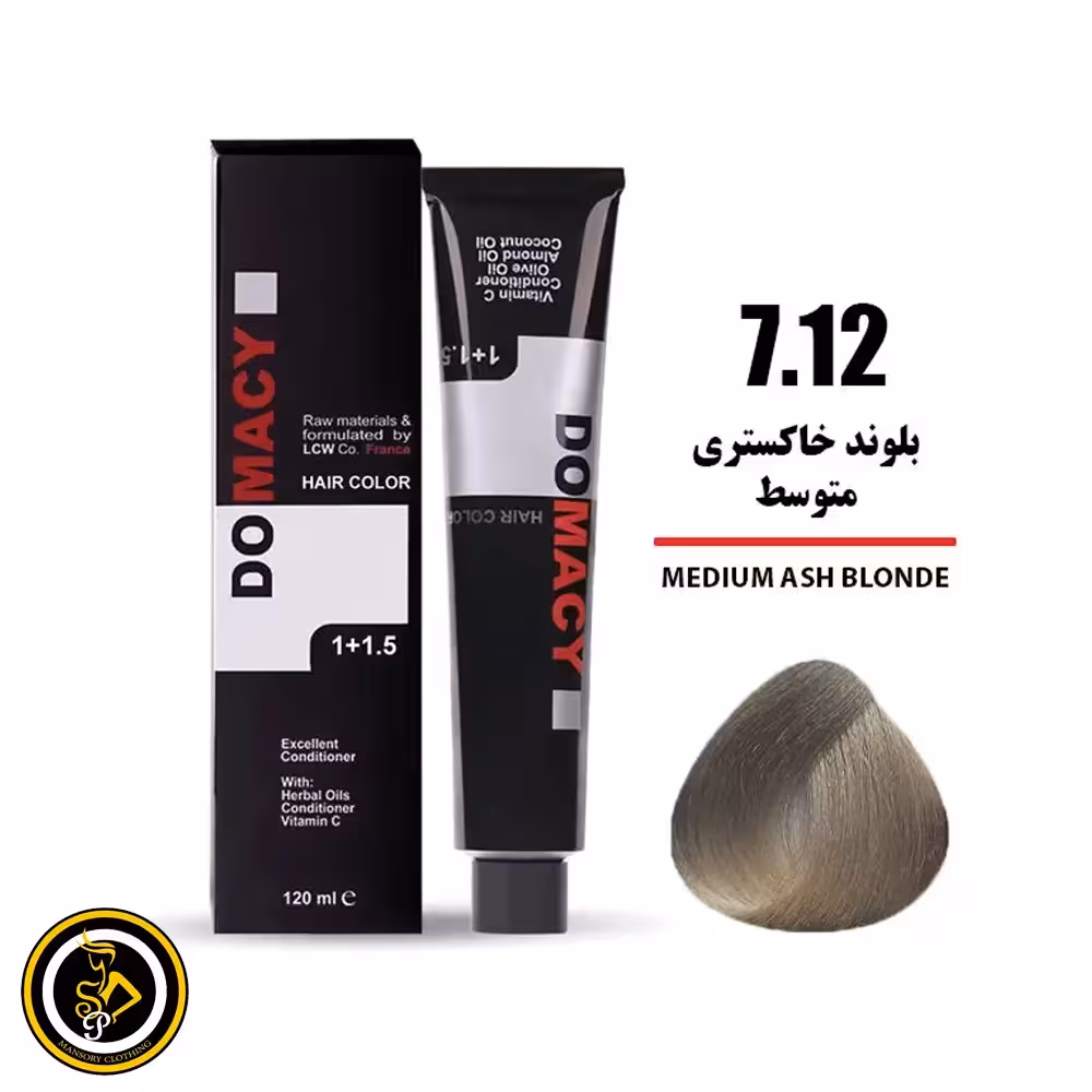 رنگ مو بلوند خاکستری متوسط دوماسی شماره 7.12