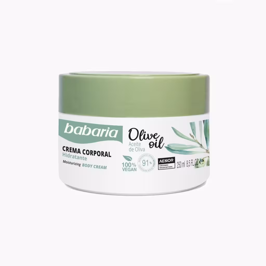 کرم بدن مرطوب کننده باباریا olive oil حاوی روغن زیتون حجم 250 میل