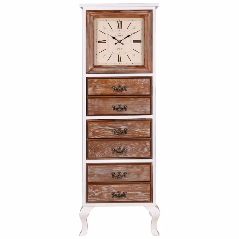 دراور چوبی ساعت دار لوتوس مدل DC-81-ALEXANDER-WH