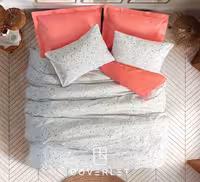 روتختی سفید مرجانی طرح‌دار کاوری مدل Messy