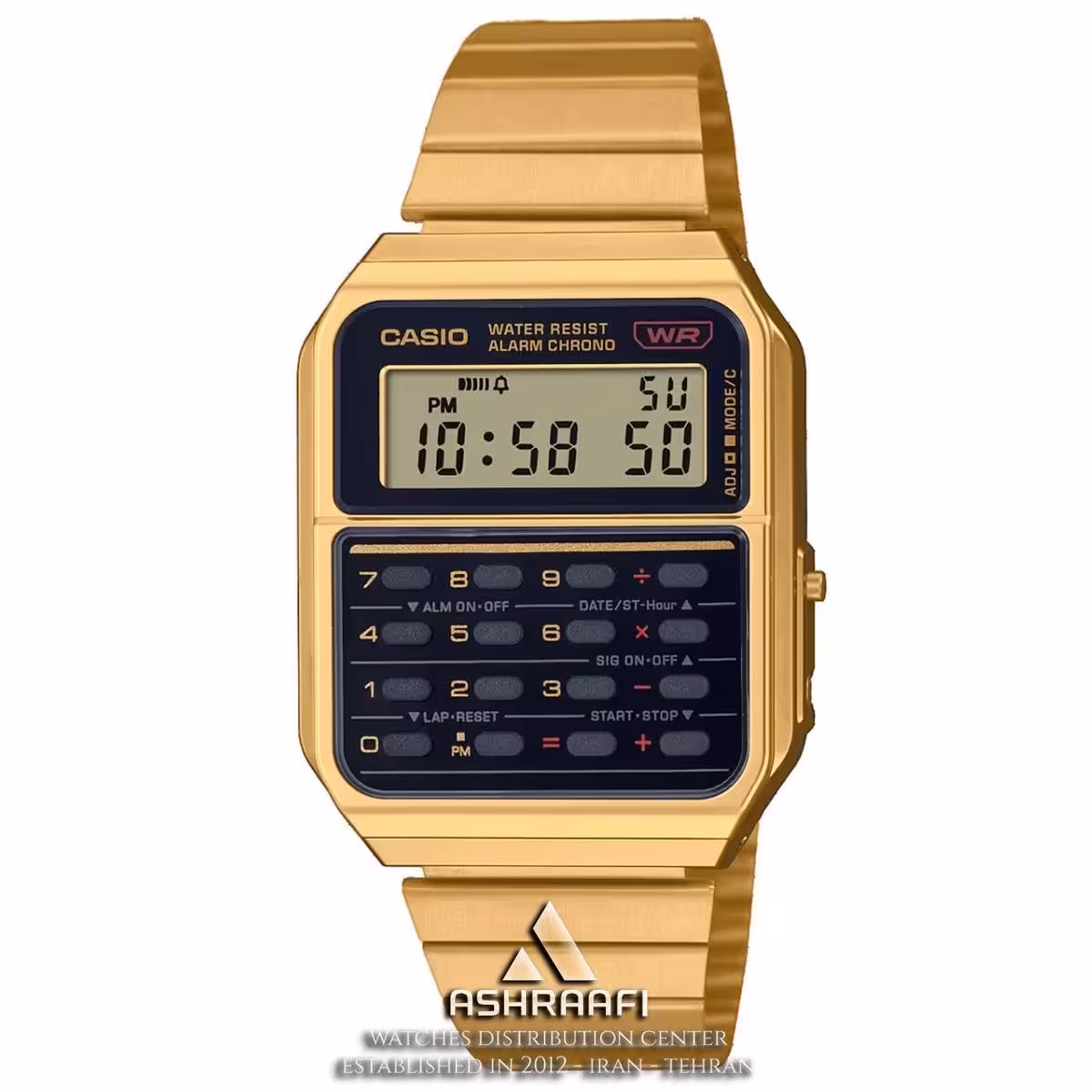 ساعت کاسیو ماشین حسابی طلایی Casio CA-500WEG-1A