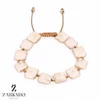 دستبند مروارید باروک مربع و گوی البرنادو طلا