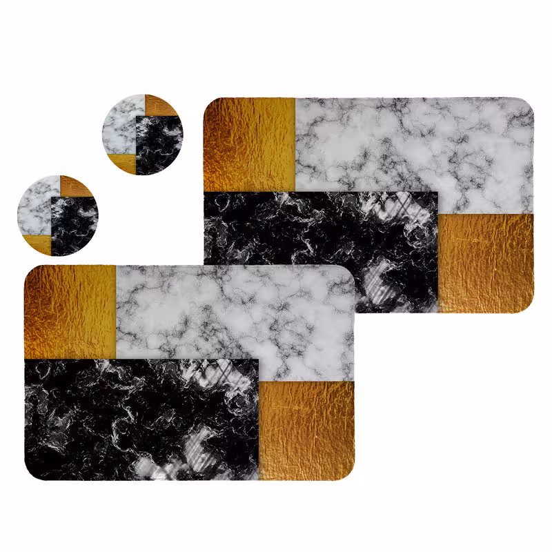 زیربشقابی طرح سنگ کد 8619 مجموعه 2عددی همراه زیرلیوانی | کالا مکس