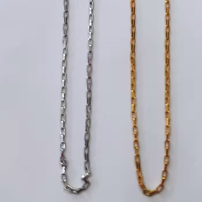 زنجیر دیپلمات 60 سانتی جهت پلاک انداختن سایز ریز  استیل رنگ ثابت 