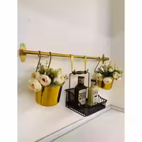 استند دو گلدان سبد هالترپ طلایی سالوت