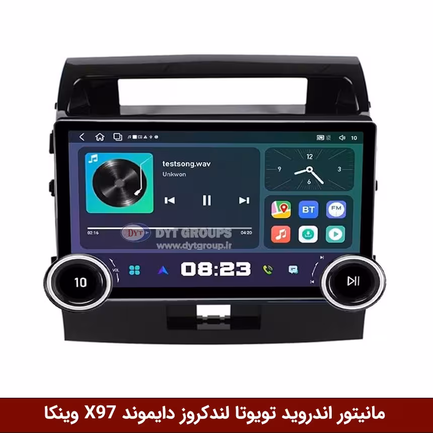 مانیتور ولوم‌دار تویوتا لندکروز برند دایموند 2K مدل X97 FLY وینکا - 9.7 اینچ