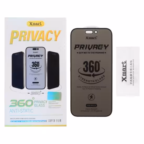 گلس گوشی موبایل شفاف ایکس مارت مدل آنتی استاتیک چهار جهته Full Cover Privacy