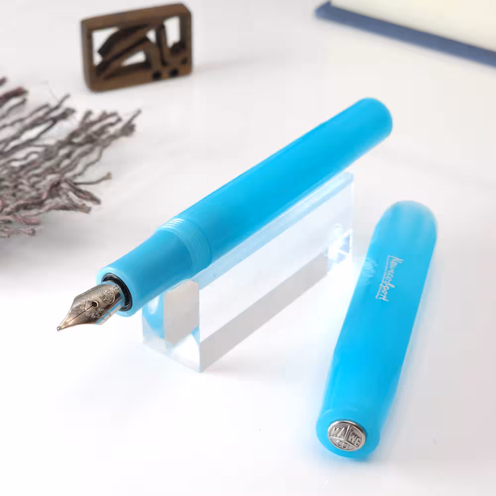 خودنویس کاوکو فراستد اسپرت لایت بلوبری آبی KAWECO Frosted sport FP Light Blueberry