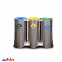سطل زباله شفق مدل بازیافتی سه قلو 105 لیتری