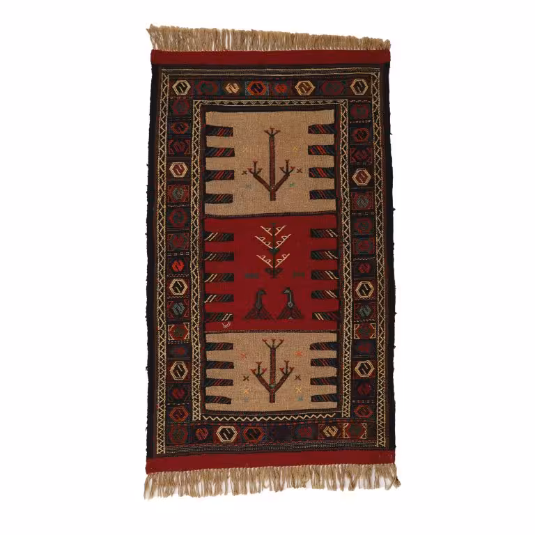 گلیم دستبافت مدل سفره کردی کد 4020537