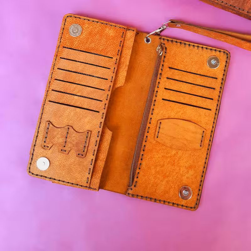 کیف پول کیهان اعلا چرم طبیعی تک طبله 