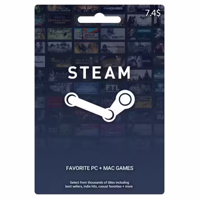 گیفت کارت 7.4$ استیم