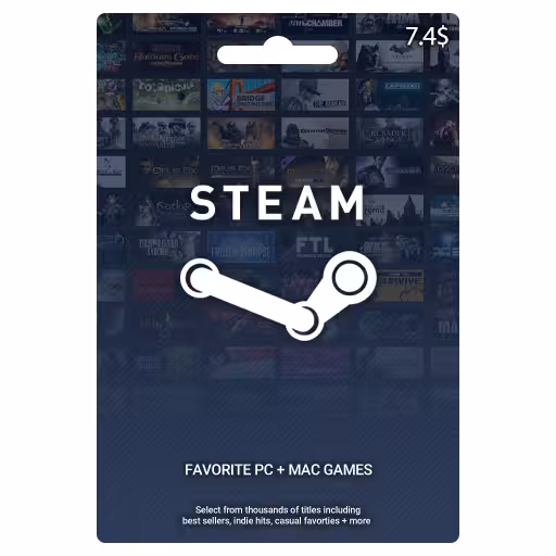 گیفت کارت 7.4$ استیم