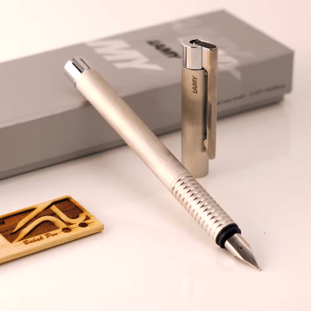 خودنویس لامی لوگو استیل مات LAMY Logo FP Brushed stainless steel 06