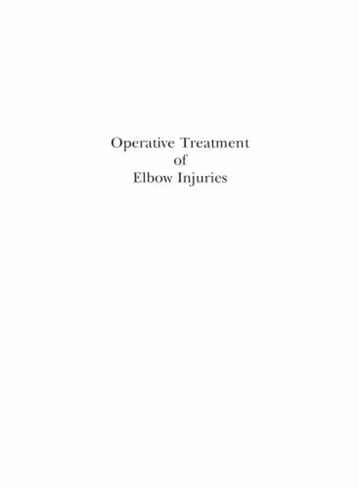 خرید و دانلود نسخه کامل کتاب Operative Treatment of Elbow Injuries