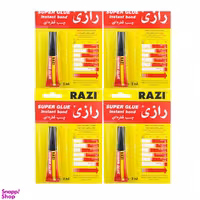 چسب قطره ای رازی مدل Super Glue حجم 3 میلی لیتر مجموعه 4 عددی