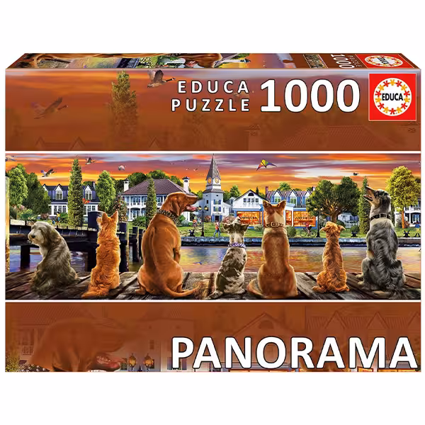 پازل 1000 قطعه پانوراما Educa طرح سگ ها در اسکله