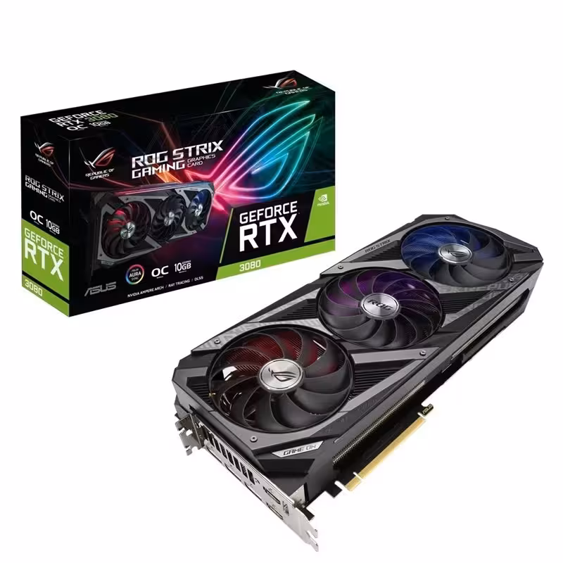 کارت گرافیک گیمینگ ایسوس سری ROG STRIX مدل RTX 3080 با ظرفیت 10 گیگابایت GDDR6X