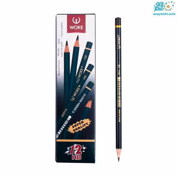 مداد مشکی گرد بدنه سبز کد 20014 ووک