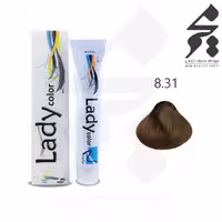 رنگ مو لیدی کالر Lady color شماره 8.31 حجم 100 میلی لیتر رنگ بلوند بِژ روشن