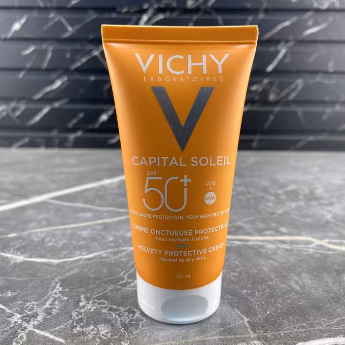 کرم ضد آفتاب مناسب پوست نرمال و خشک ویشی مدل VELVETY CREAM حجم 50 میل