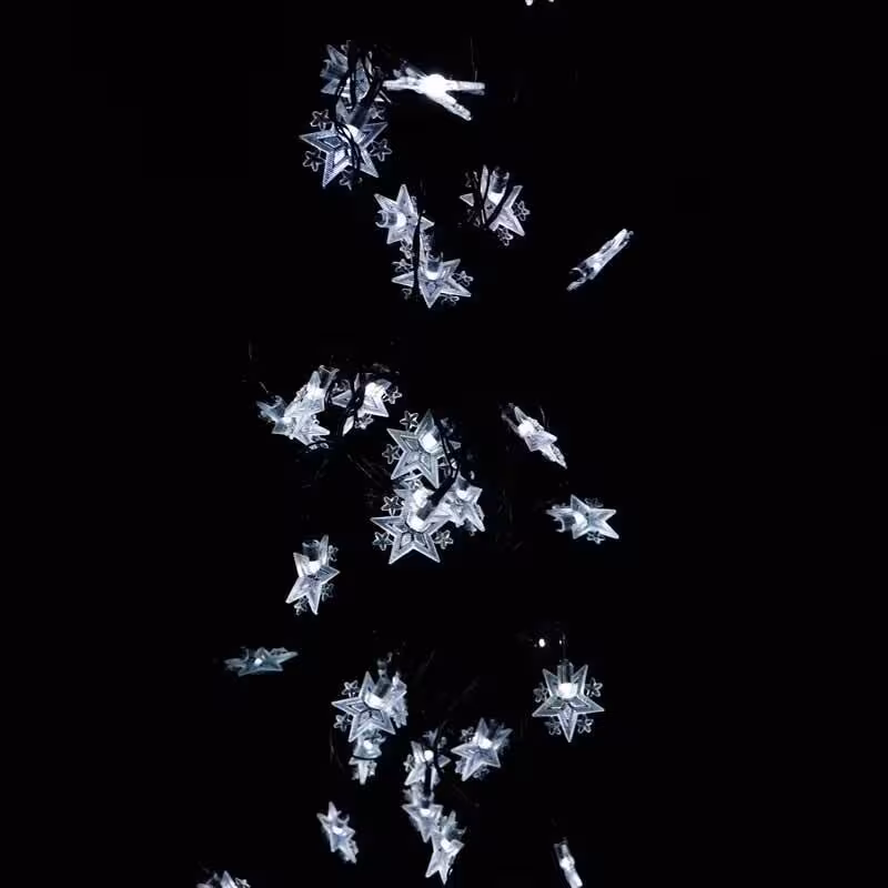 ریسه طرح ستاره برفکی مهتابی طول 7 متر