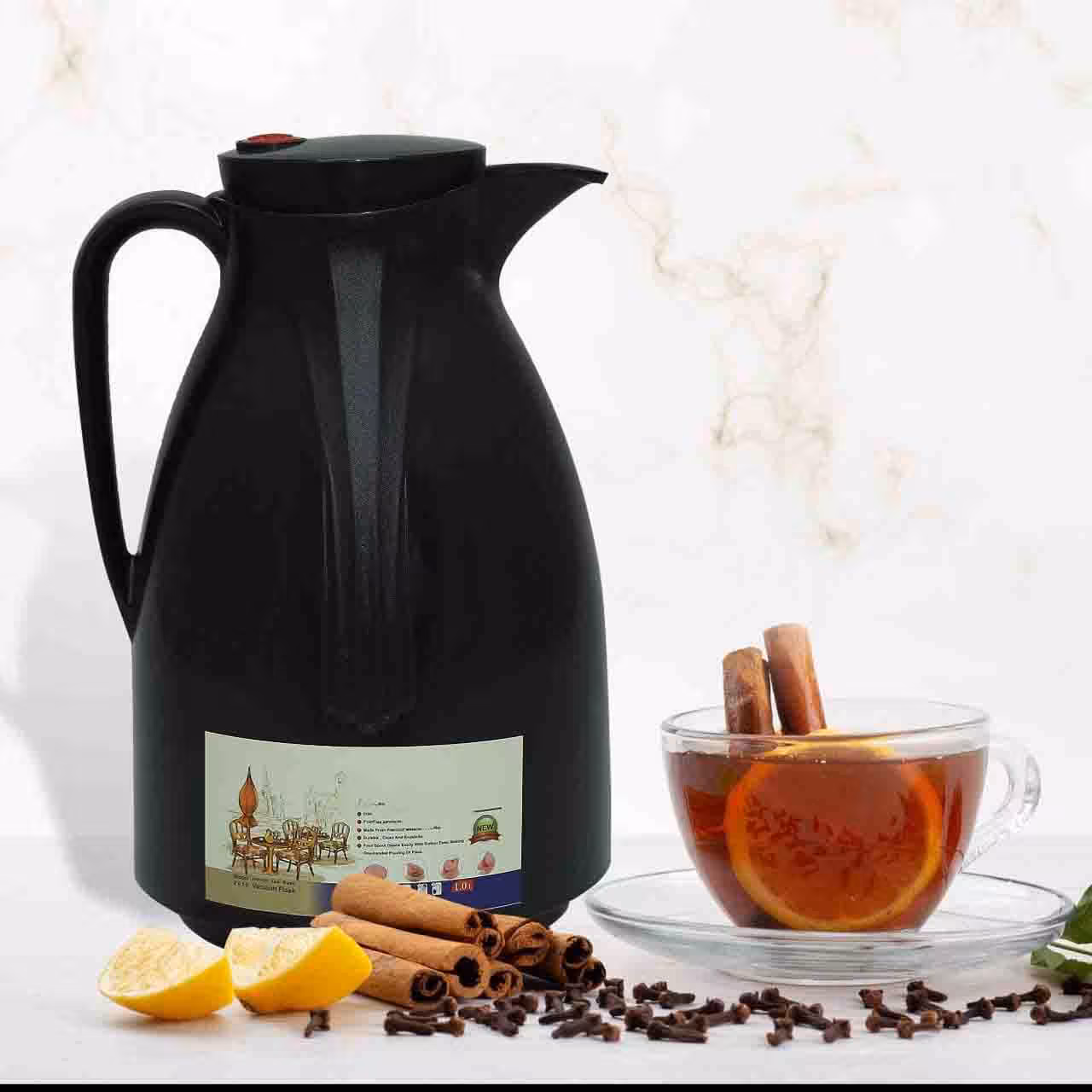 فلاسک 1 لیتری بدنه پلاستیک داخل شیشه