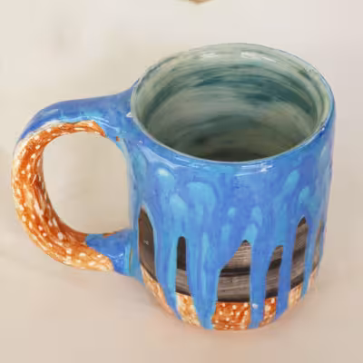 ماگ سرامیکی طرح موج مدل دستساز کد 1073