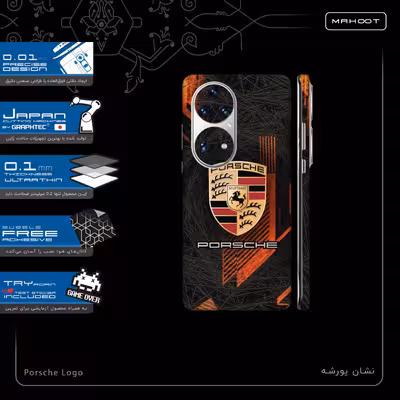 برچسب پوششی ماهوت مدل Porsche-Logo-FullSkin مناسب برای گوشی موبایل هوآوی P50 Pro