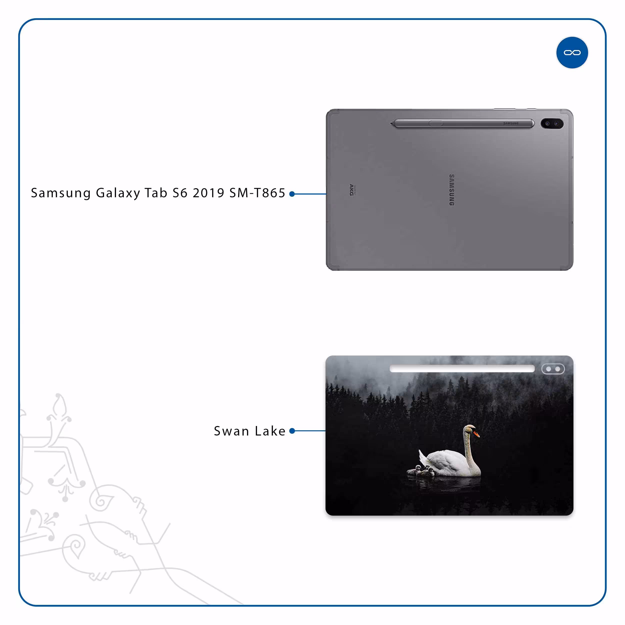 برچسب پوششی ماهوت مدل Swan Lake مناسب برای تبلت سامسونگ Galaxy Tab S6 2019 SM-T865