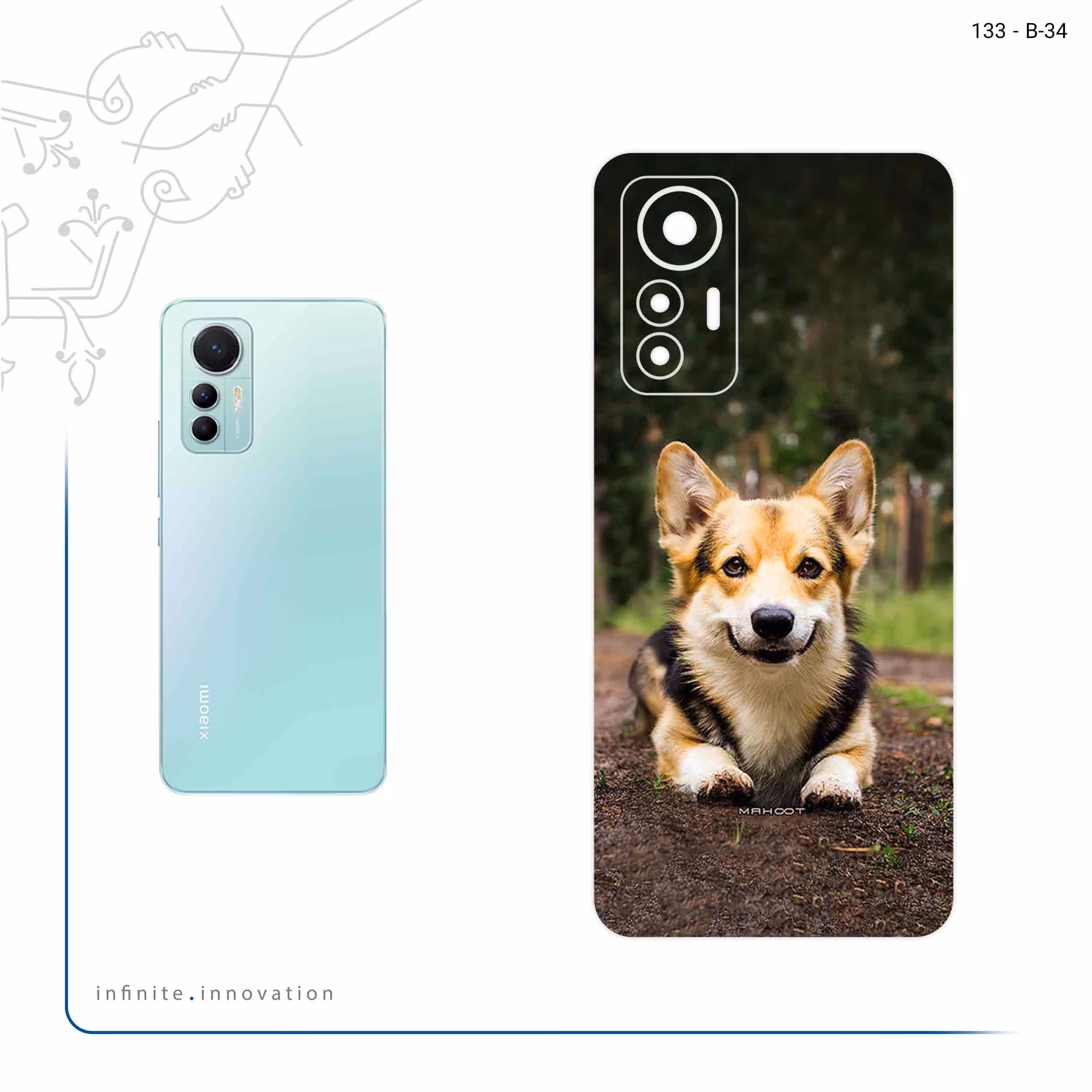 برچسب پوششی ماهوت مدل Dog_2 مناسب برای گوشی موبایل شیائومی 12 Lite