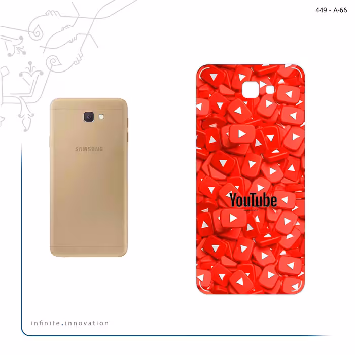 برچسب پوششی ماهوت مدل Youtube مناسب برای گوشی موبایل سامسونگ Galaxy J5 Prime
