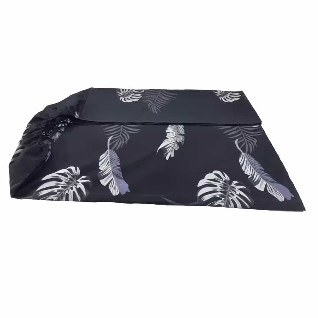 سرویس ملحفه طرح برگ انجیر گرمسیری کد ni05 دو نفره سه تکه