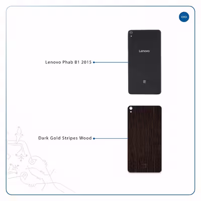 برچسب پوششی ماهوت مدل Dark-Gold-Stripes-Wood مناسب برای تبلت لنوو Phab B1 2015