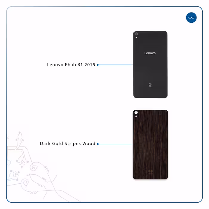 برچسب پوششی ماهوت مدل Dark-Gold-Stripes-Wood مناسب برای تبلت لنوو Phab B1 2015