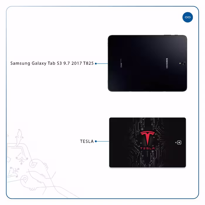 برچسب پوششی ماهوت مدل TESLA مناسب برای تبلت سامسونگ Galaxy Tab S3 9.7 2017 T825
