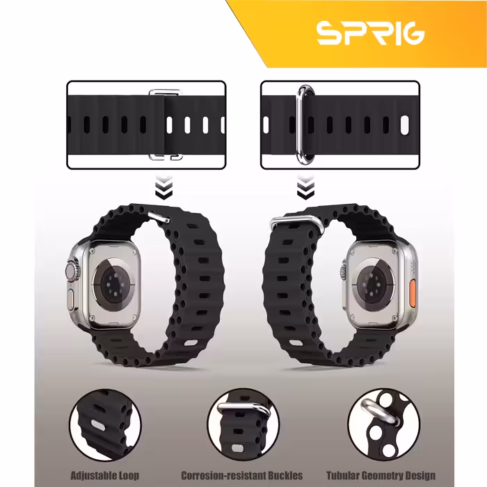 بند اسپریگ مدل Ocean-Alpine مناسب برای اپل واچ Ultra 49 میلی متر مجموعه دو عددی