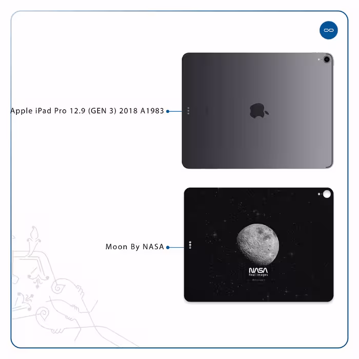 برچسب پوششی ماهوت مدل Moon-By-NASA مناسب برای تبلت اپل iPad Pro 12.9 (GEN 3) 2018 A1983