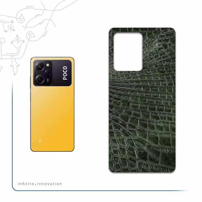 برچسب پوششی ماهوت مدل Green-Crocodile-Leather مناسب برای گوشی موبایل شیائومی Poco X5 Pro