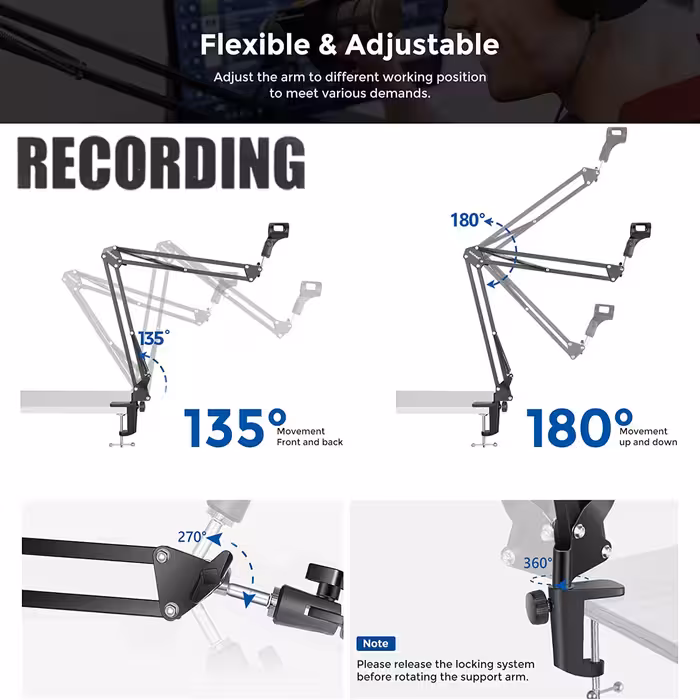 پایه میکروفن رکوردینگ مدل desk