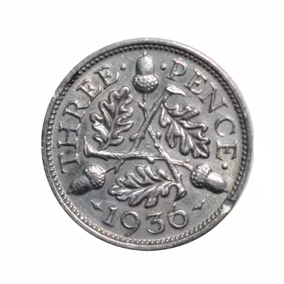 سکه تزیینی مدل کشور انگلستان 6 پنی 1936میلادی