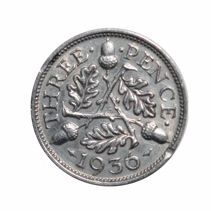 سکه تزیینی مدل کشور انگلستان 6 پنی 1936میلادی