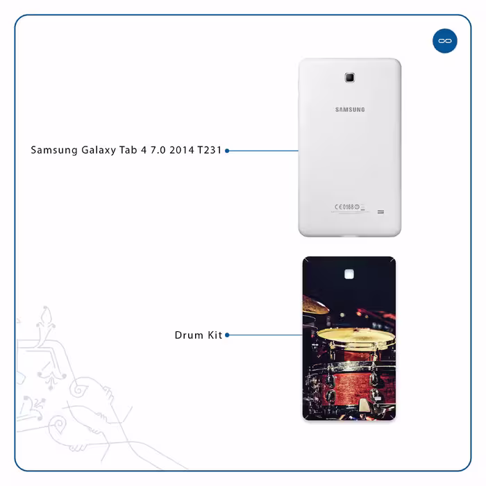 برچسب پوششی ماهوت مدل Drum Kit مناسب برای تبلت سامسونگ Galaxy Tab 4 7.0 2014 T231